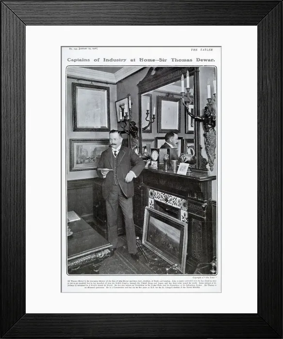 Framed Print : Thomas Robert Tommy Dewar, 1st Baron Dewar (1864-1930) - a Scottish whisky distiller who, along with his brother John Dewar, built their family label, Dewar's, into an international brand. Date: 1906 Framed Print : Thomas Robert Tommy Dewar, 1st Baron Dewar (1864-1930) - a Scottish whisky distiller who, along with his brother John Dewar, built their family label, Dewar's, into an international brand. Date: 1906