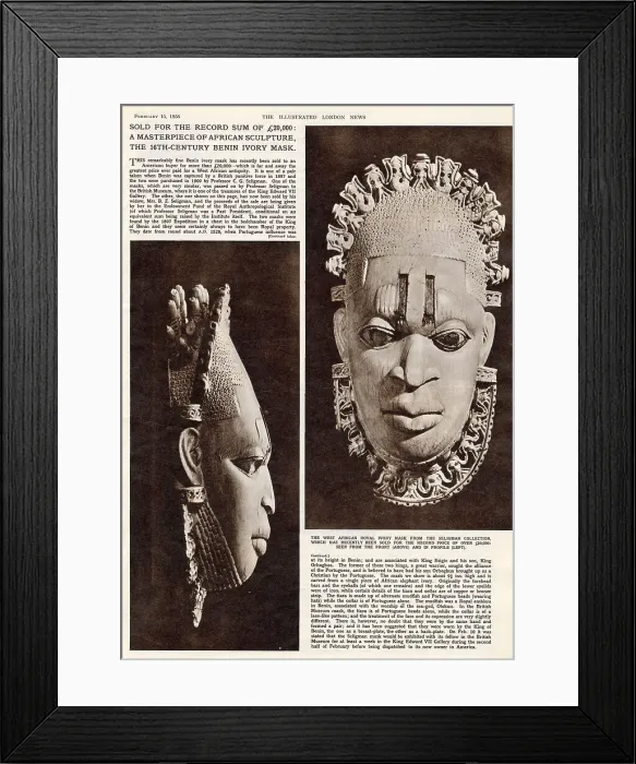 Framed Print : Masterpiece of African Sculpture Sold 1958