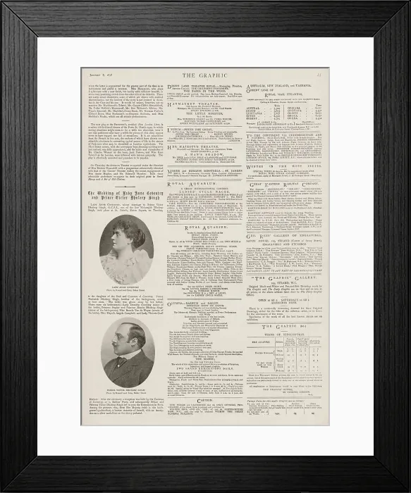 Framed Print : The Graphic marriage of Victor Duleep Singh & Anne Coventry
