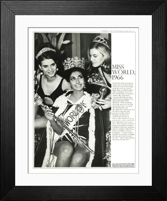 Framed Print : Winner of Miss World, Miss India - Reita Faria Framed Print : Winner of Miss World, Miss India - Reita Faria