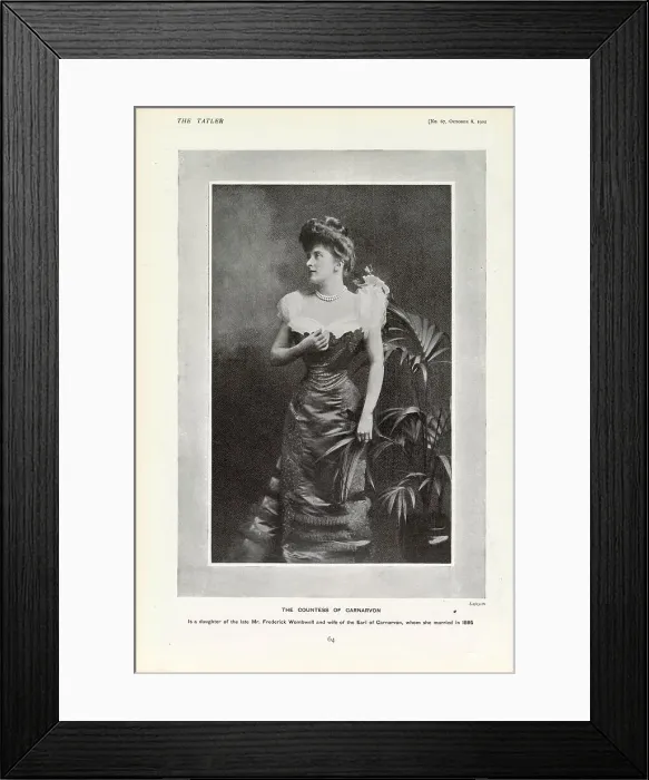 Framed Print : Almina Herbert, Countess of Carnarvon (1876 - 1969), wife of George Herbert, 5th Earl of Carnarvon, and chatelaine of Highclere Castle in Hampshire. Date: 1902