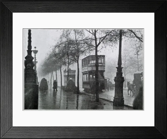 Framed Print : Electric Trams Opened at Embankment, London 1906 Framed Print : Electric Trams Opened at Embankment, London 1906