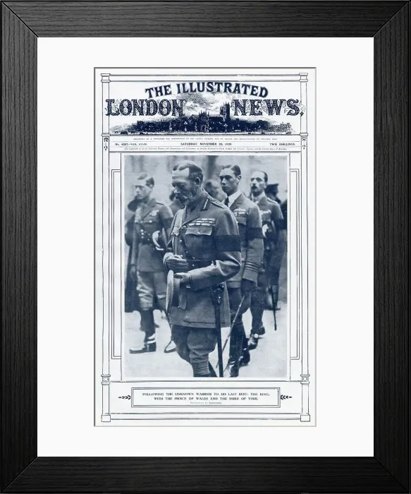 Framed Print : King George V in procession for the Unknown Warrior, the body of Britain's soldier that was brought back to London from a grave in Flanders, where he died during World War One