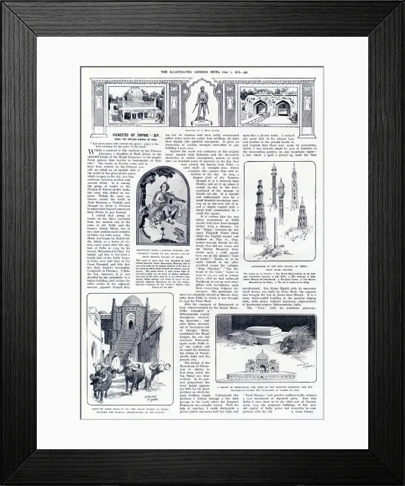 Framed Print : Alfred Hugh Fisher, Vignettes of Empire XIV. Delhi, the new-old capital of India. Date: 1913 Framed Print : Alfred Hugh Fisher, Vignettes of Empire XIV. Delhi, the new-old capital of India. Date: 1913