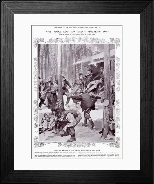 Framed Print : Frederic De Haenen, The Maple Leaf for ever':'Sugaring off'. Great Dominion: Canada Date: 1912