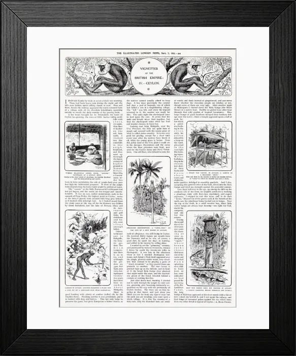 Framed Print : Alfred Hugh Fisher, Vignettes of Empire IV. Ceylon. Labour in Ceylon: coolies clearing a place for a gem-pit on a mountain-side near Ratnapura Date: 1912