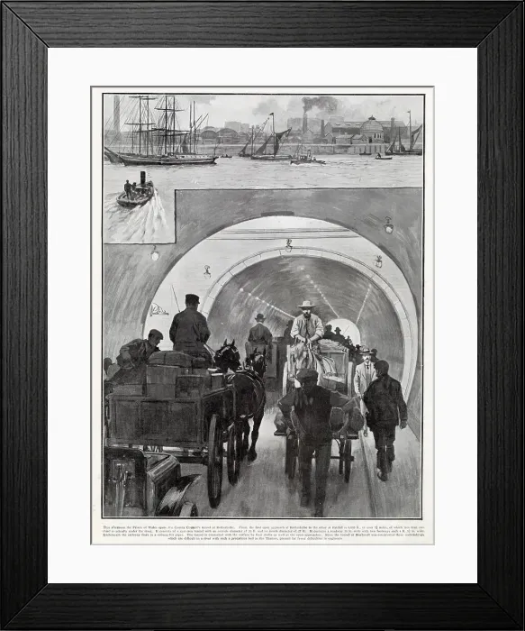 Framed Print : Rotherhithe Tunnel, connecting Limehouse in the London Borough of Tower Hamlets. Opened by Prince of Wales (later George V ) in 1908. Date: 1908
