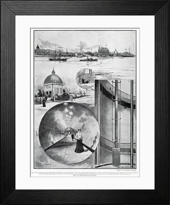 Framed Print : Greenwich Foot Tunnel - Walking Beneath The Thames 1902 Framed Print : Greenwich Foot Tunnel - Walking Beneath The Thames 1902