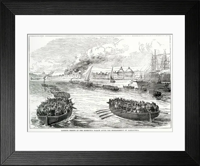 Framed Print : Landing troops at the Khedive?s palace at Alexandria