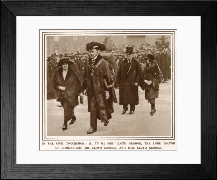 Framed Print : David Lloyd George campaigning in Birmingham Framed Print : David Lloyd George campaigning in Birmingham