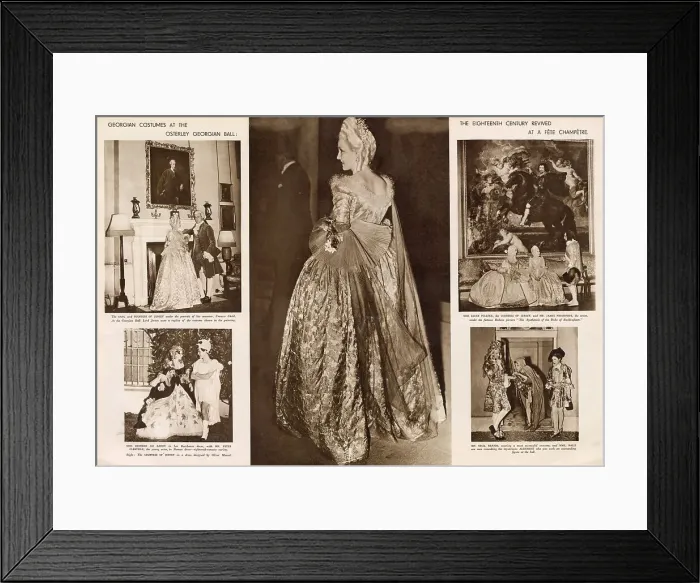 Framed Print : Two page spread from The Sketch reporting on the Georgian Ball and Fete Champetre at Osterley Park in July 1939 Framed Print : Two page spread from The Sketch reporting on the Georgian Ball and Fete Champetre at Osterley Park in July 1939