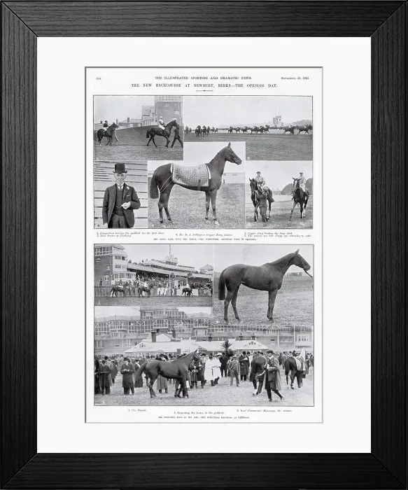 Framed Print : The Opening of the new Racecourse at Newbury, Berkshire. Date: 1905 Framed Print : The Opening of the new Racecourse at Newbury, Berkshire. Date: 1905
