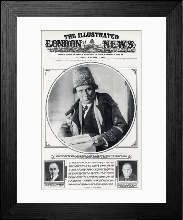 Framed Print : Front cover of the Illustrated London News, 1st November 1924, featuring M Framed Print : Front cover of the Illustrated London News, 1st November 1924, featuring M