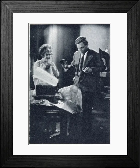 Framed Print : Scene from the film The Burning Heart - a demonstration by George (Gustav Frohlich) of the magical ether-wave machine invented by Leon Theremin (1896 - 1993) a Russian and Soviet inventor Framed Print : Scene from the film The Burning Heart - a demonstration by George (Gustav Frohlich) of the magical ether-wave machine invented by Leon Theremin (1896 - 1993) a Russian and Soviet inventor