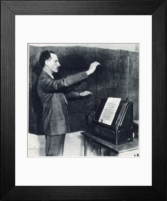 Framed Print : Leon Theremin (1896 - 1993) a Russian and Soviet inventor, most famous for his invention of the theremin, one of the first electronic musical instruments and the first to be mass-produced. Date: 1927 Framed Print : Leon Theremin (1896 - 1993) a Russian and Soviet inventor, most famous for his invention of the theremin, one of the first electronic musical instruments and the first to be mass-produced. Date: 1927