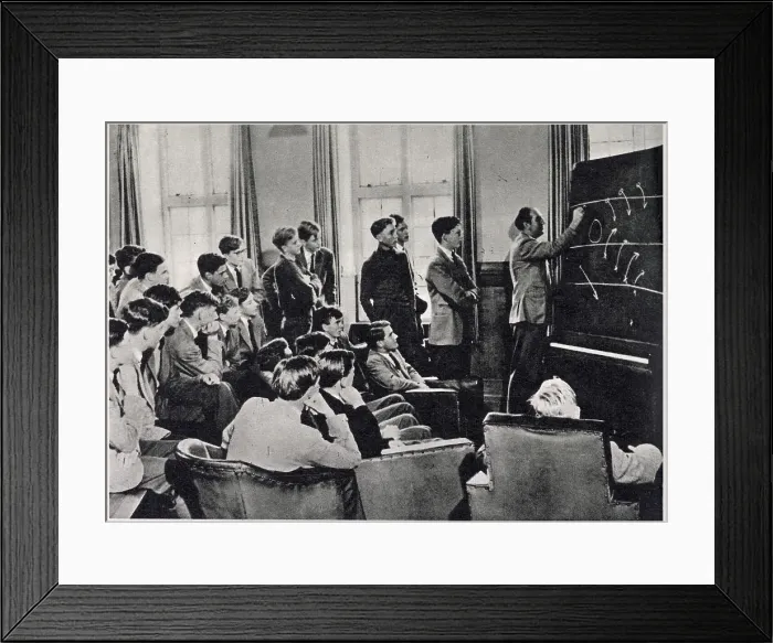 Framed Print : Rugby tactics being demonstrated to the school XV by Mr. Wort, the Housemaster of Talbot House. Date: 1959