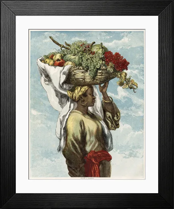 Framed Print : A Fruit Market in Rio de Janeiro by Sir John Gilbert