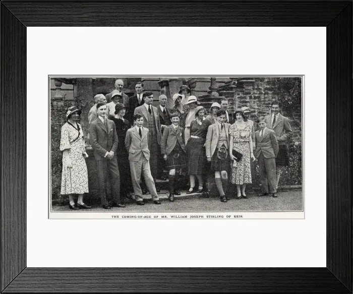 Framed Print : Celebrations at Keir in Perthshire for the coming of age of Mr William Joseph Stirling, eldest son of the late Brigadier Archibald Stirling and Mrs Stirling