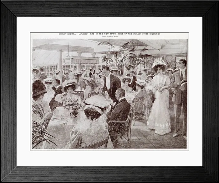 Framed Print : Lunchtime in the Phyllis Court enclosure, Henley Regatta Framed Print : Lunchtime in the Phyllis Court enclosure, Henley Regatta