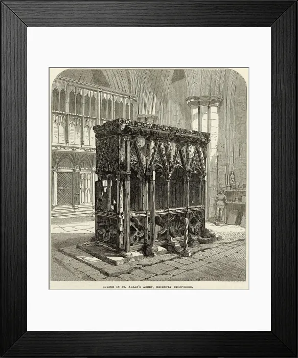 Framed Print : Shrine in St Alban's Abbey. Date: 1873 Framed Print : Shrine in St Alban's Abbey. Date: 1873