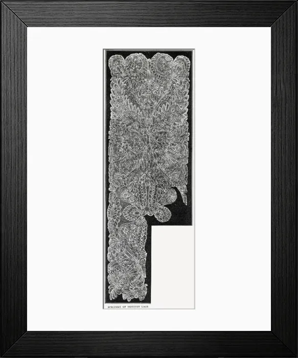 Framed Print : A specimen of Honiton lace - illustration accompanying an article on the decline of the lace making industry in Devon. Date: 1892 Framed Print : A specimen of Honiton lace - illustration accompanying an article on the decline of the lace making industry in Devon. Date: 1892
