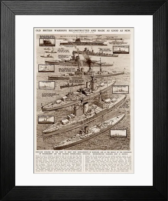 Framed Print : Reconstructed Warships back in Service. Date: 1939 Framed Print : Reconstructed Warships back in Service. Date: 1939