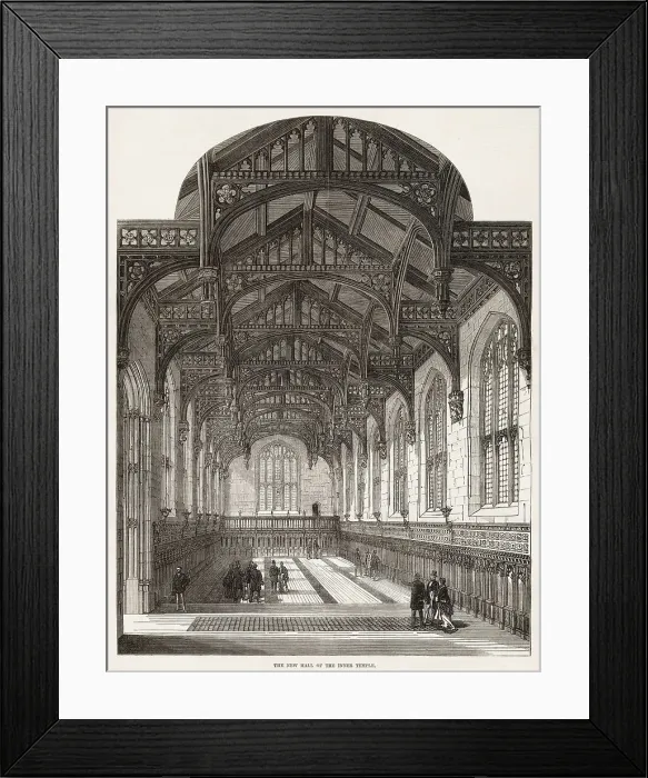 Framed Print : The New Hall of the Inner Temple, London Inns of Court. Date: 1870 Framed Print : The New Hall of the Inner Temple, London Inns of Court. Date: 1870