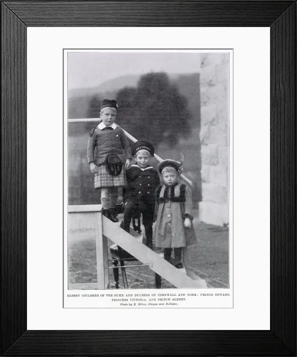 Framed Print : Prince Edward (Edward VIII - Duke of Windsor), Prince Albert (later George VI) and Princess Victoria later (Mary, Princess Royal and Countess of Harewood). Date: 1901