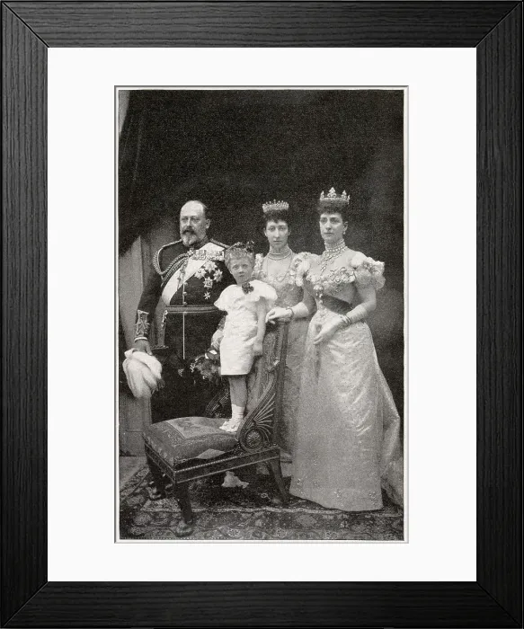 Framed Print : Albert Edward and Alexandra, Prince & Princess Wales (later King Edward and Alexandra of Denmark), with their eldest daughter the Duchess of Fife (Louise, Princess Royal) and their granddaughter Lady Alexandra Duff (later Princess Alexandra) Framed Print : Albert Edward and Alexandra, Prince & Princess Wales (later King Edward and Alexandra of Denmark), with their eldest daughter the Duchess of Fife (Louise, Princess Royal) and their granddaughter Lady Alexandra Duff (later Princess Alexandra)