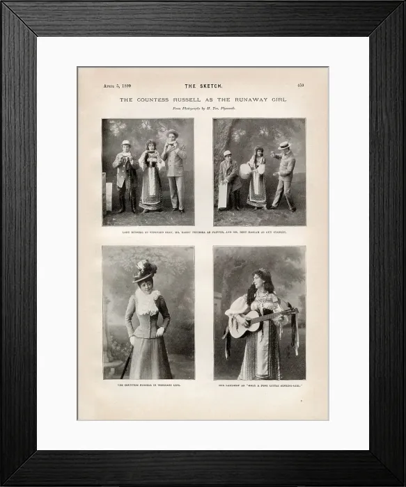 Framed Print : The Countess Russell as the Runaway Girl Framed Print : The Countess Russell as the Runaway Girl