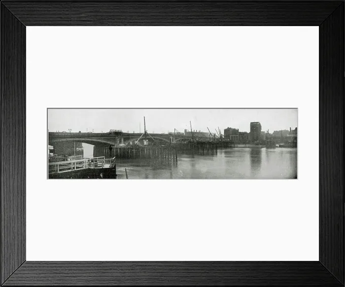Framed Print : Photograph showing the temporary erection for the enlargement of the pier. Date: March 1908 Framed Print : Photograph showing the temporary erection for the enlargement of the pier. Date: March 1908