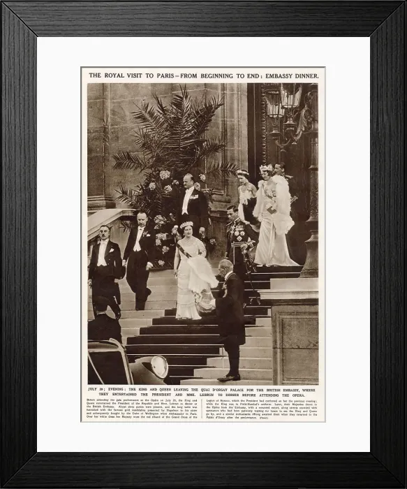 Framed Print : Royal Visit to France - King & Queen leaving Quai D'Orsay Framed Print : Royal Visit to France - King & Queen leaving Quai D'Orsay
