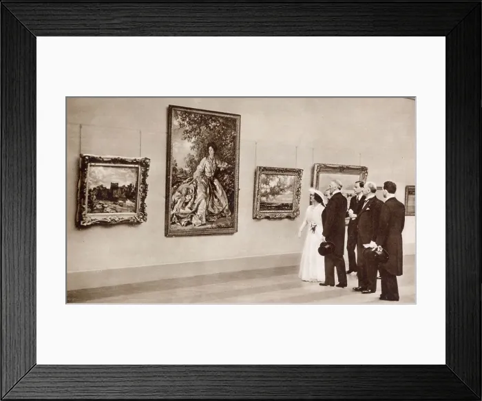 Framed Print : The royal visit of King George VI and Queen Elizabeth to Paris in July 1938. On the afternoon of the 20th July the King and Queen, with President and Mme. Le Brun, visited the Louvre to see an exhibition of British art Framed Print : The royal visit of King George VI and Queen Elizabeth to Paris in July 1938. On the afternoon of the 20th July the King and Queen, with President and Mme. Le Brun, visited the Louvre to see an exhibition of British art