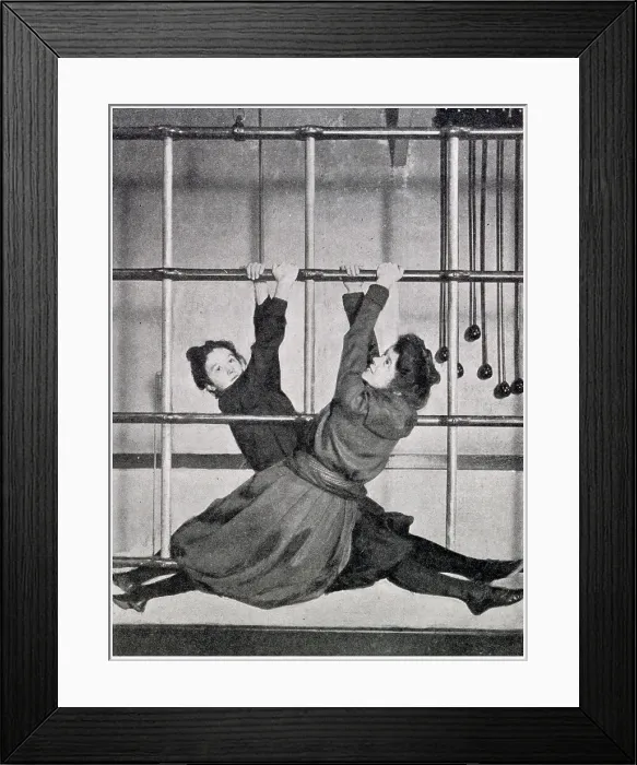 Framed Print : Women on the Swedish ladder. Date: 1901 Framed Print : Women on the Swedish ladder. Date: 1901