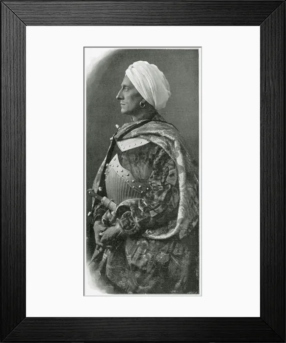 Framed Print : Johnston Forbes-Robertson (1853 - 1937), English actor and theatre manager. Photograph taken when he was Othello at Lyric Theatre, London. Date: 1901