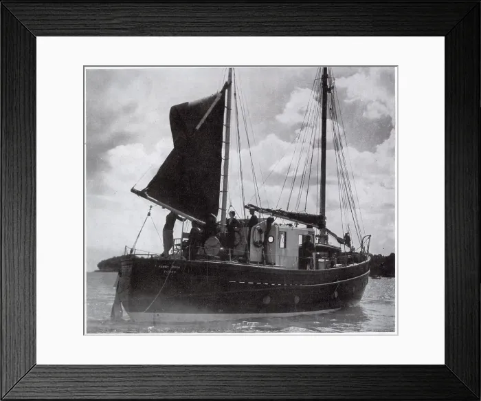 Framed Print : Princess Elizabeth & the Duke of Edinburgh watching the racing at Cowes on board the Fanny Rosa the yacht belonging to Frederick Browning Framed Print : Princess Elizabeth & the Duke of Edinburgh watching the racing at Cowes on board the Fanny Rosa the yacht belonging to Frederick Browning