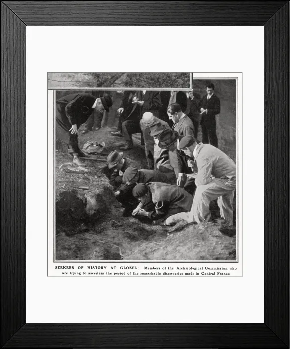 Framed Print : Seekers of history at Glozel. Members of the Archaeological Commission who are trying to ascertain the period of the remarkable discoveries made in central France Framed Print : Seekers of history at Glozel. Members of the Archaeological Commission who are trying to ascertain the period of the remarkable discoveries made in central France