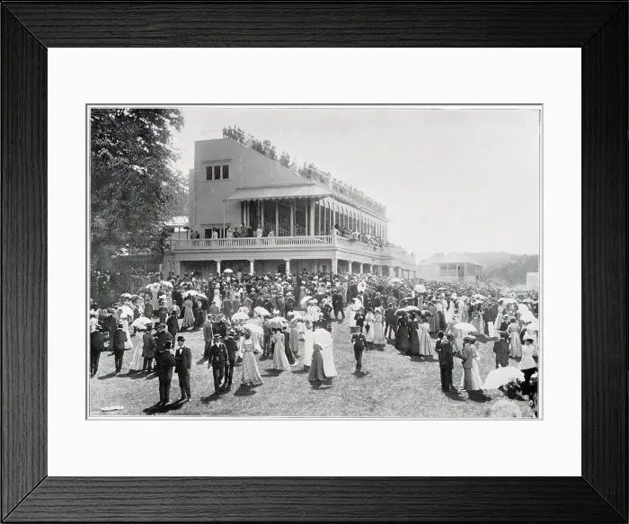 Framed Print : The Grandstand and the royal balcony. Date: 1899 Framed Print : The Grandstand and the royal balcony. Date: 1899
