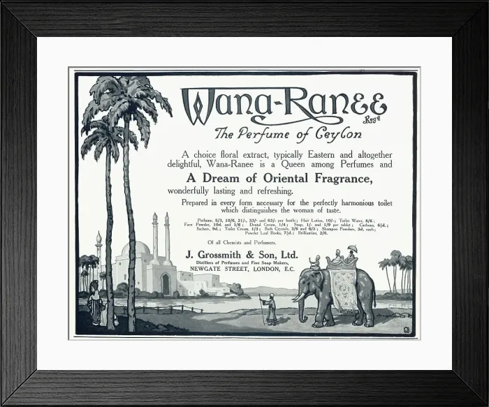Framed Print : Advert for Wana Ranee - Oriental Fragrance 1920 Framed Print : Advert for Wana Ranee - Oriental Fragrance 1920