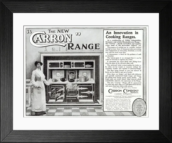 Framed Print : Advert for Carron Company - Cooking Range 1910