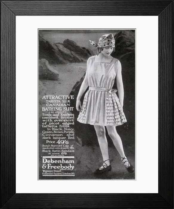 Framed Print : Advert for Debenham & Freebody - women's swimwear 1924 Framed Print : Advert for Debenham & Freebody - women's swimwear 1924