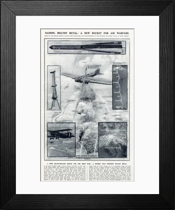 Framed Print : Raining Molten Metal - Air Warfare 1924 Framed Print : Raining Molten Metal - Air Warfare 1924