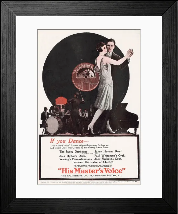 Framed Print : Advert for His Master's Voice - Vinyl Records 1926 Framed Print : Advert for His Master's Voice - Vinyl Records 1926