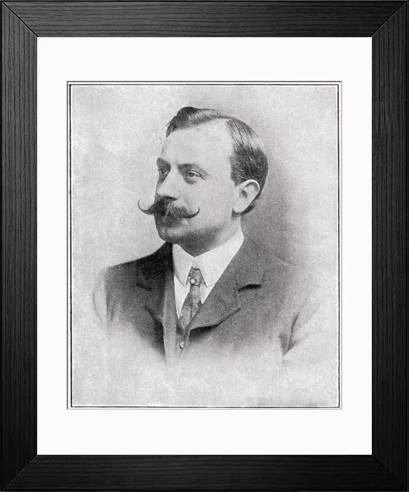 Framed Print : William Le Queux (1864 - 1927), Anglo-French journalist and writer. Date: 1904 Framed Print : William Le Queux (1864 - 1927), Anglo-French journalist and writer. Date: 1904