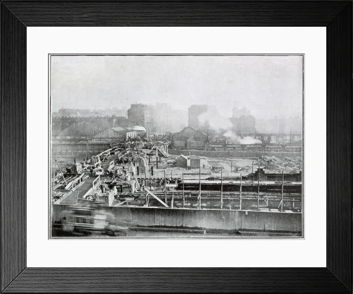 Framed Print : The London, Brighton and South Coast Railway rebuilding, at the West End Terminus. Photograph showing the extensive work at the new Victoria Station. Date: 1904 Framed Print : The London, Brighton and South Coast Railway rebuilding, at the West End Terminus. Photograph showing the extensive work at the new Victoria Station. Date: 1904