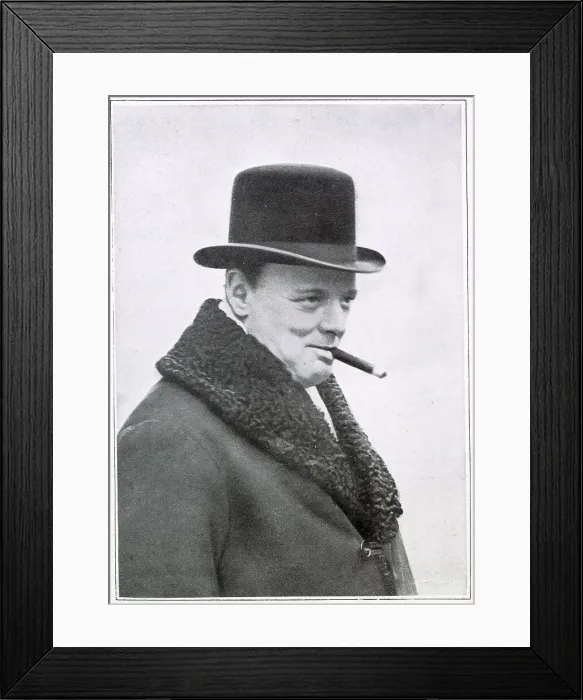 Framed Print : Winston Churchill (1874 - 1965), British statesman, soldier, and writer who twice served as Prime Minister of the United Kingdom At the General Election he was defeated at Leicester by Mr Framed Print : Winston Churchill (1874 - 1965), British statesman, soldier, and writer who twice served as Prime Minister of the United Kingdom At the General Election he was defeated at Leicester by Mr