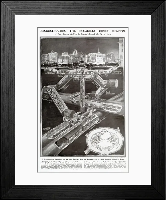 Framed Print : Reconstructing the Piccadilly Circus Station 1924 Framed Print : Reconstructing the Piccadilly Circus Station 1924