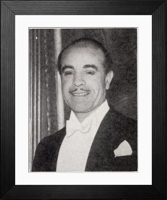 Framed Print : Autori, the famous operatic bass, who was also a talented caricaturist and had his illustrations published in the Tatler. Pictured at the first night of The Dubarry at His Majesty's Theatre. Date: 1932 Framed Print : Autori, the famous operatic bass, who was also a talented caricaturist and had his illustrations published in the Tatler. Pictured at the first night of The Dubarry at His Majesty's Theatre. Date: 1932