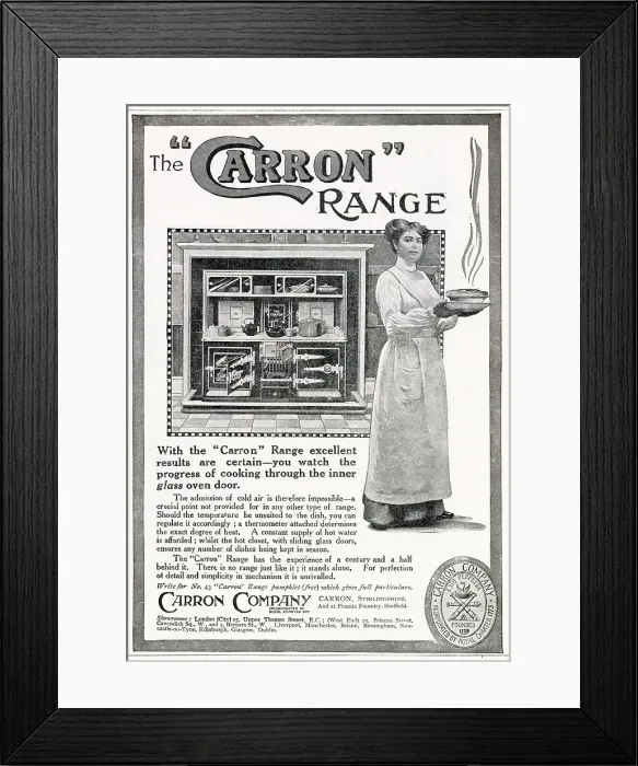 Framed Print : Advert for Carron Company - Cooker Range 1911 Framed Print : Advert for Carron Company - Cooker Range 1911