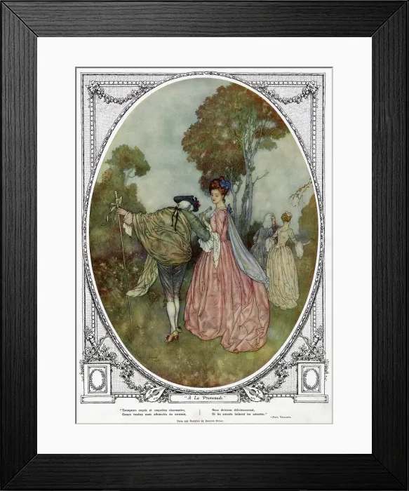Framed Print : Edmund Dulac - a la promenade